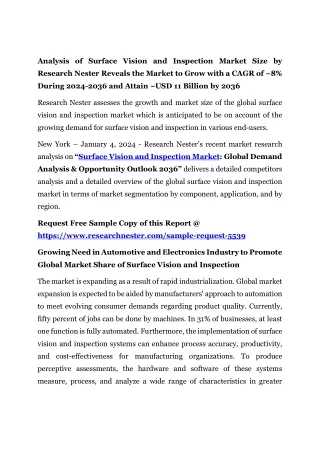 analysis of surface vision and inspection market