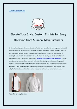 Elevate Your Style  Custom T-shirts for Every Occasion from Mumbai Manufacturers