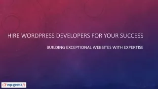 Hire WordPress Developers for Your Success