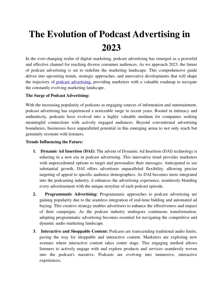 the evolution of podcast advertising in 2023