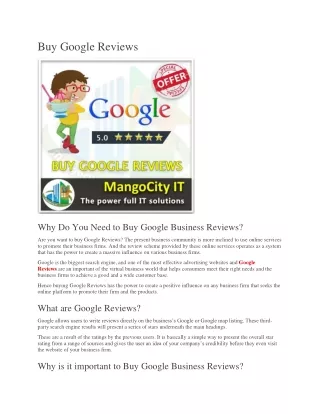 Buy Google Reviews