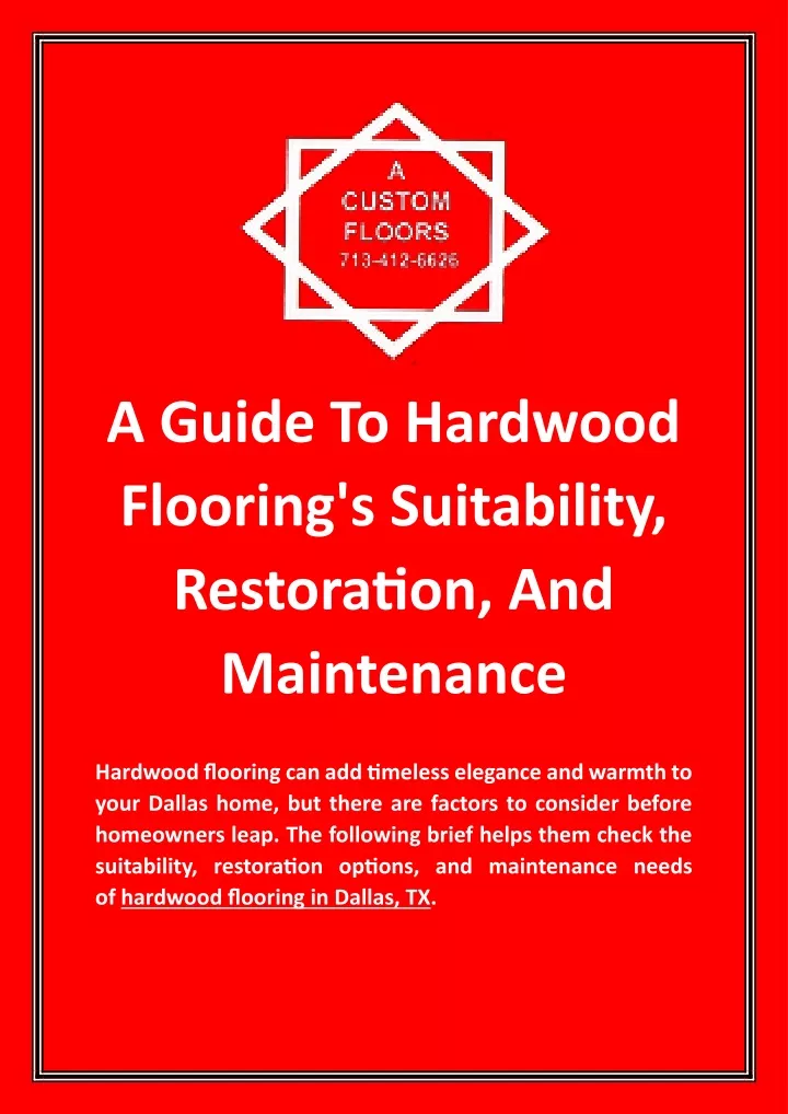 a guide to hardwood flooring s suitability