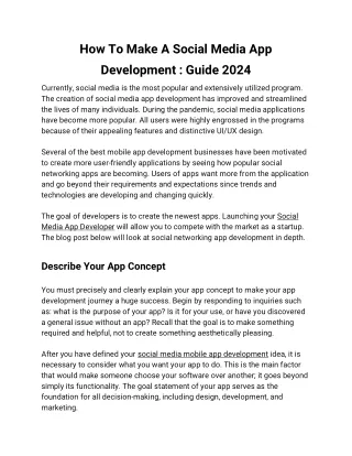 How To Make A Social Media App Development _ Guide 2024