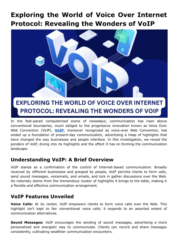 exploring the world of voice over internet