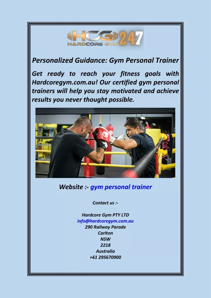 personalized guidance gym personal trainer