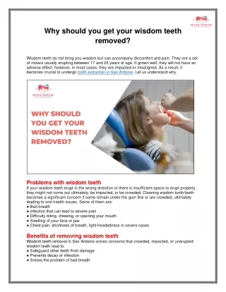 Why should you get your wisdom teeth removed