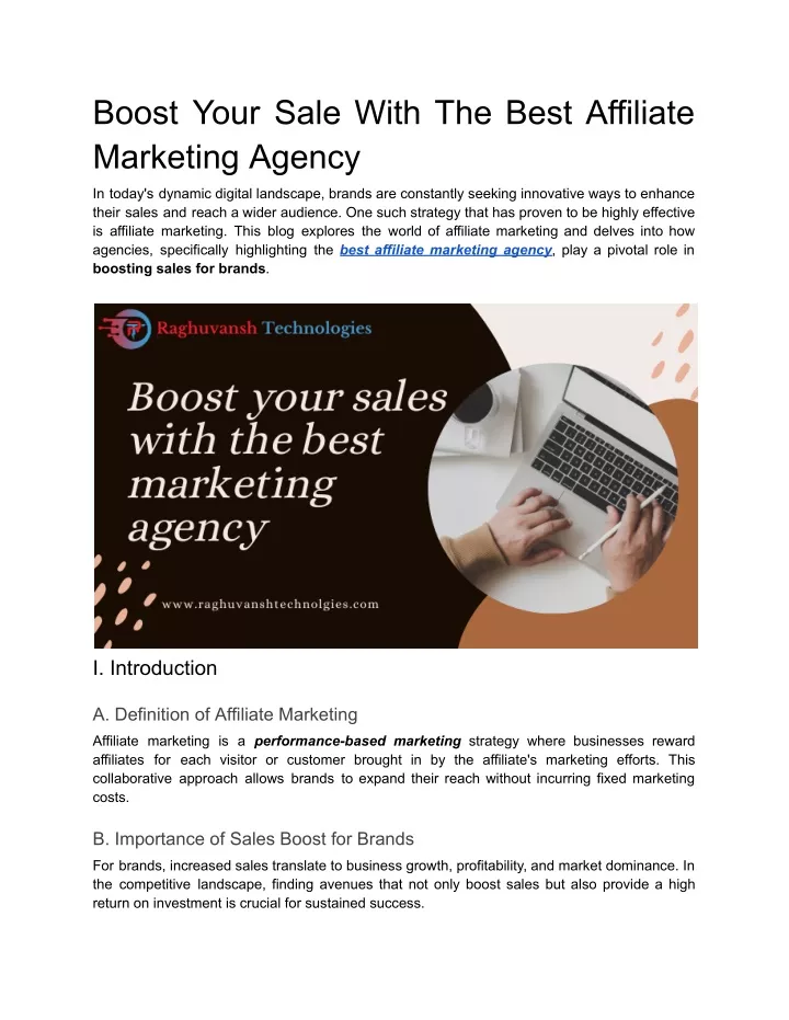 boost your sale with the best affiliate marketing