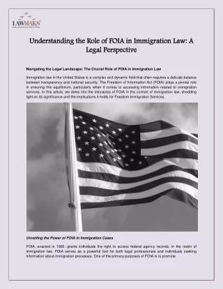 Understanding the Role of FOIA in Immigration Law: A Legal Perspective