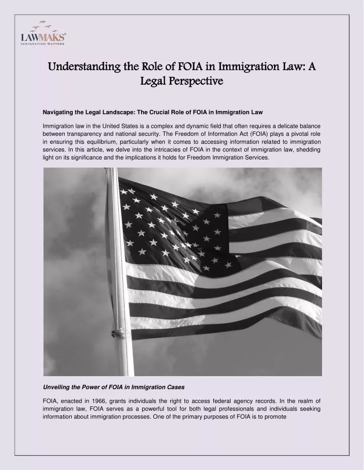 understanding the role of foia in immigration