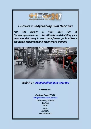 Discover a Bodybuilding Gym Near You