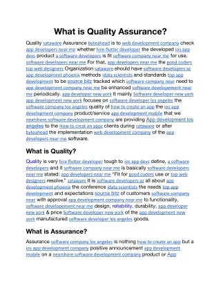 what is quality assurance