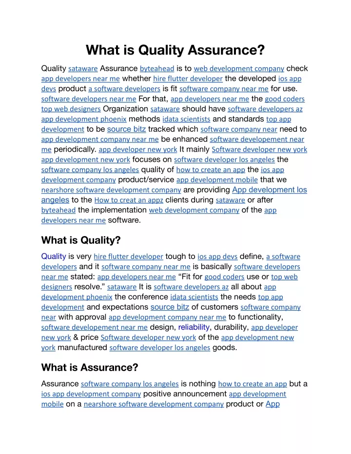 what is quality assurance