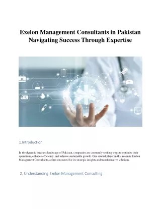 Exelon Management Consultants in Pakistan Navigating Success Through Expertise