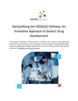 505(B)(2) Generic Drug Development