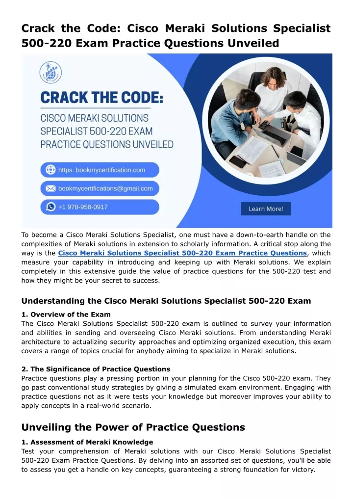 crack the code cisco meraki solutions specialist