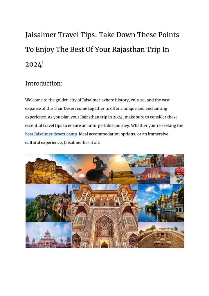 jaisalmer travel tips take down these points