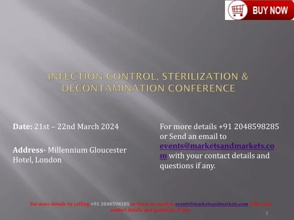 Infection Control, Sterilization & Decontamination |Event by MarketsandMarkets