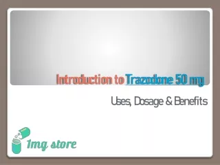 Introduction to Trazodone 50 mg