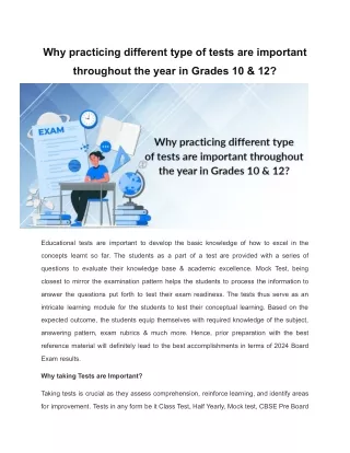 why practicing different type of tests
