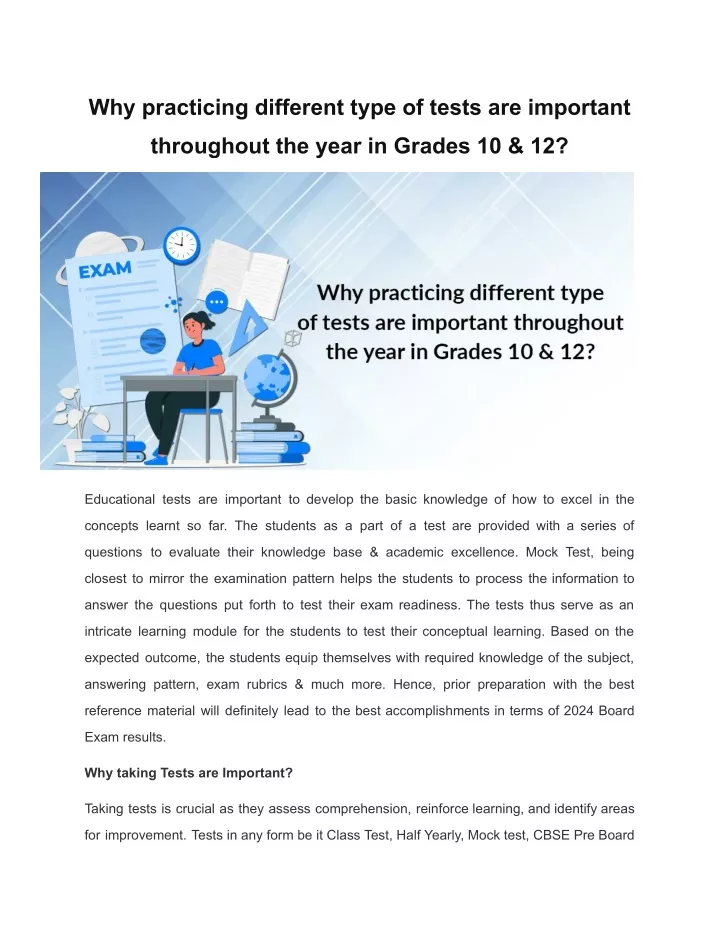 why practicing different type of tests