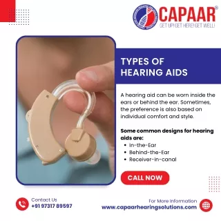 Types of Hearing Aids | Best Hearing Aids in Bangalore | CAPAAR Hearing Solution