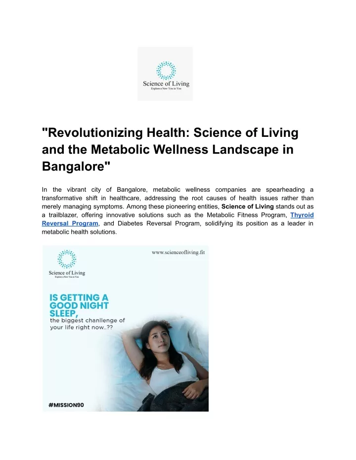 revolutionizing health science of living