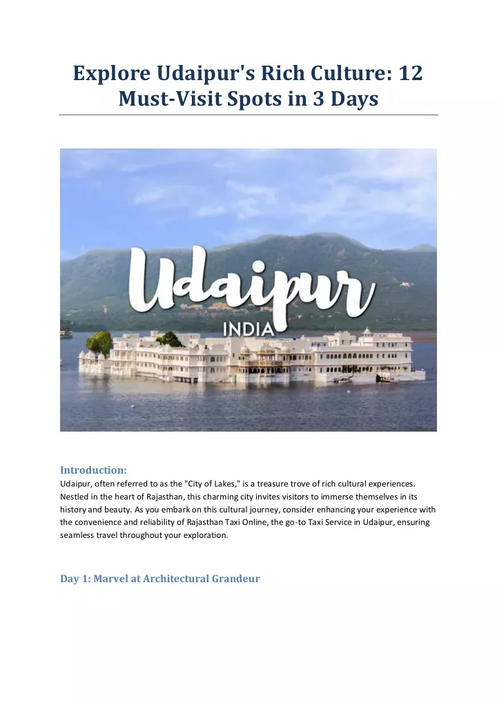 explore udaipur s rich culture 12 must visit