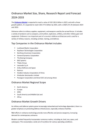 ordnance market size share research report