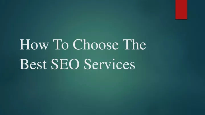 how to choose the best seo services