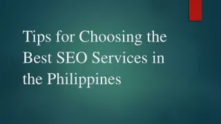 Tips for Choosing the Best SEO Services in the Philippines