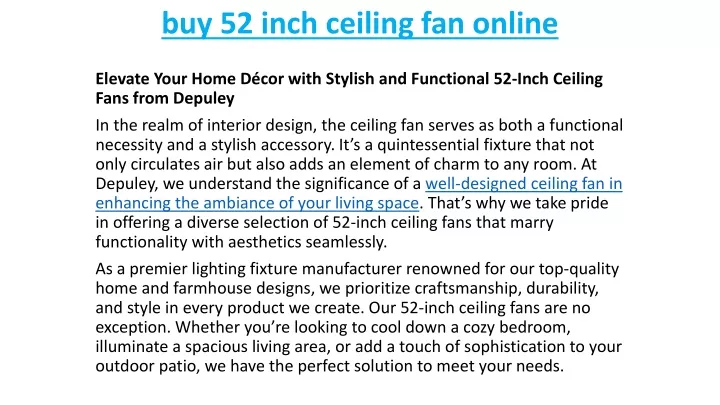 buy 52 inch ceiling fan online