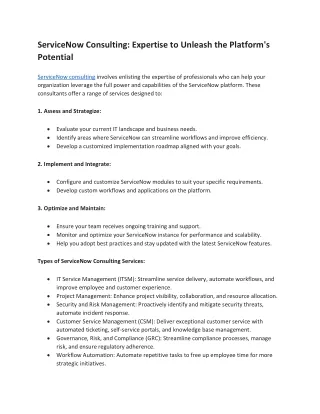 servicenow consulting expertise to unleash