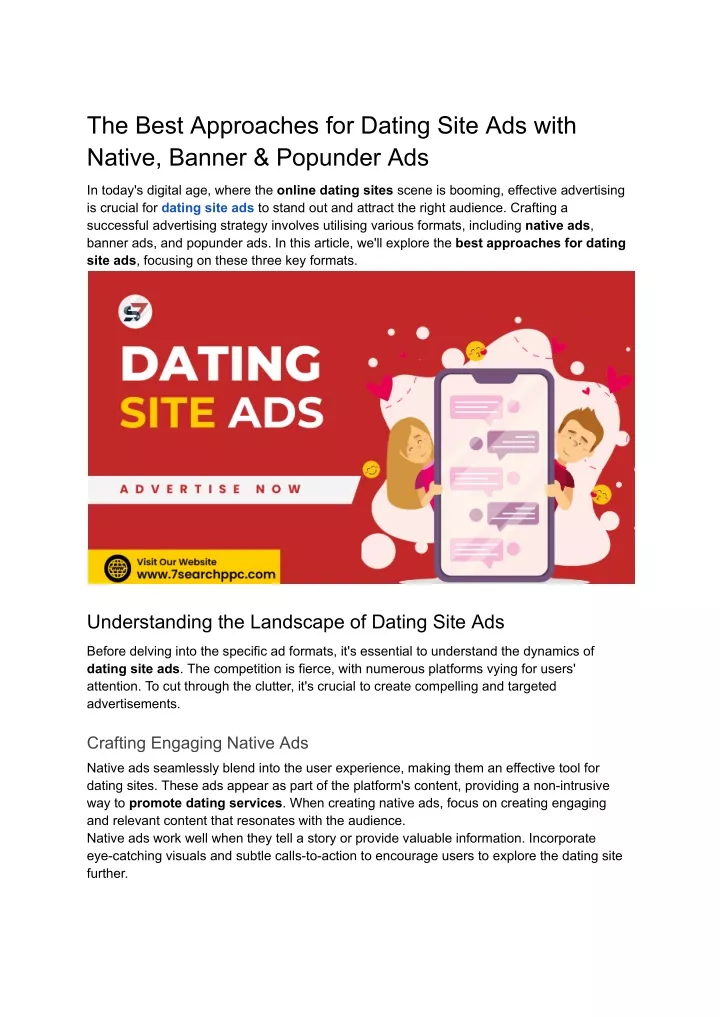 the best approaches for dating site ads with
