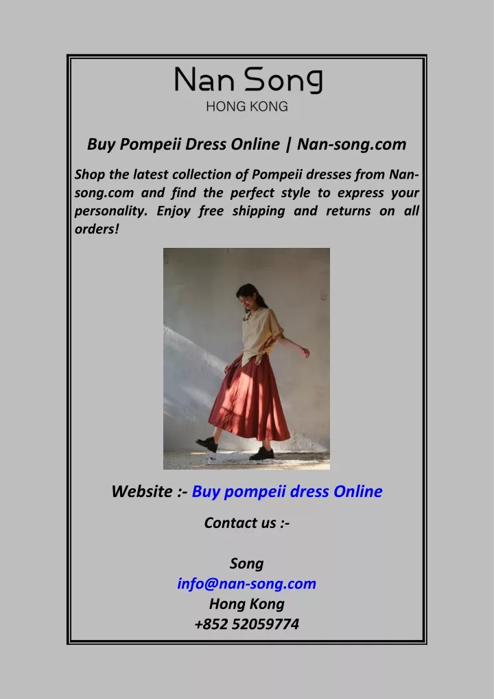 buy pompeii dress online nan song com