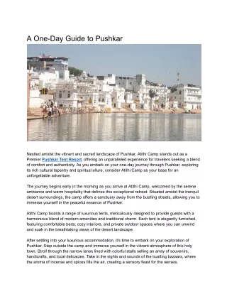 A One-Day Guide to Pushkar_ Exploring India's Most Vibrant Sacred Town
