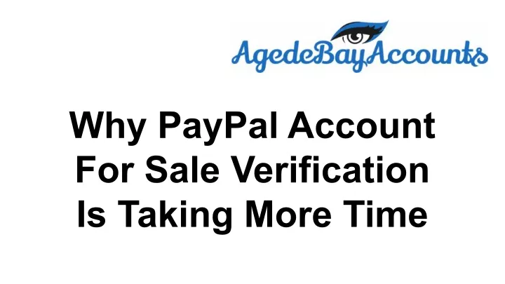 why paypal account for sale verification