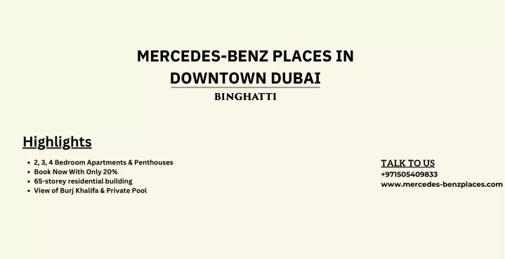 mercedes benz places in downtown dubai