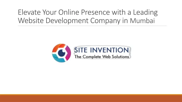 elevate your online presence with a leading website development company in mumbai