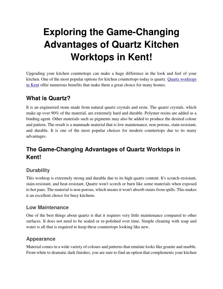 exploring the game changing advantages of quartz