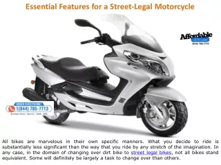 Essential Features for a Street-Legal Motorcycle