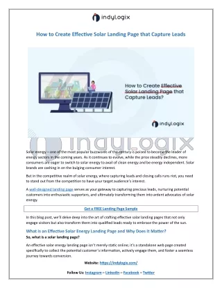 How to Create Effective Solar Landing Page that Capture Leads