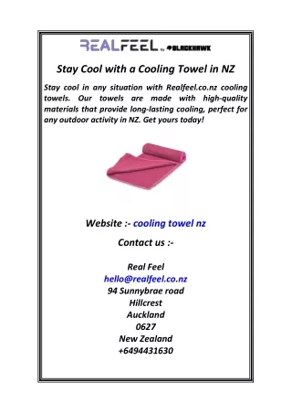 Stay Cool with a Cooling Towel in NZ