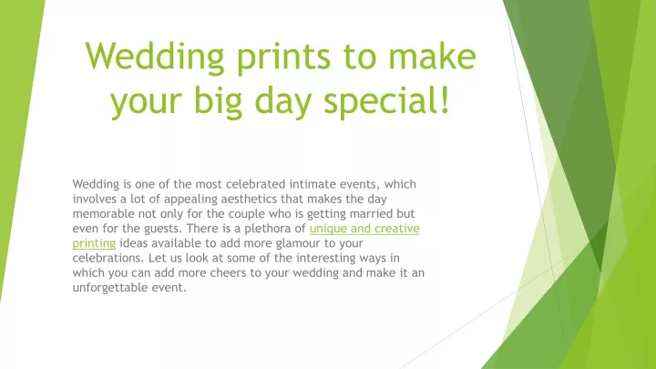 wedding prints to make your big day special