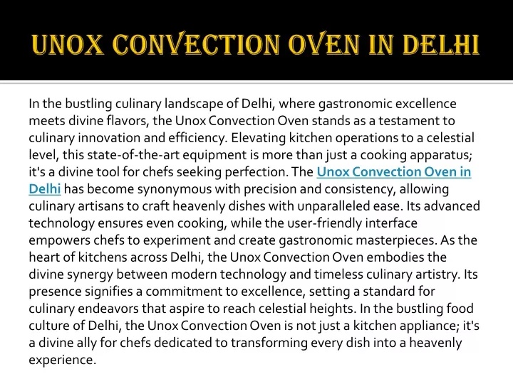 unox convection oven in delhi