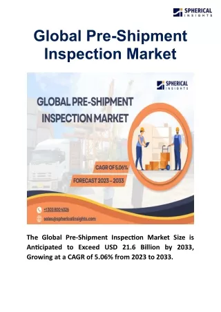 global pre shipment inspection market