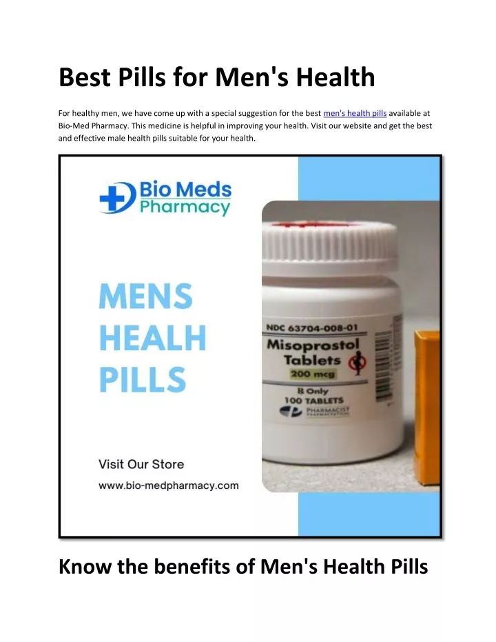 best pills for men s health