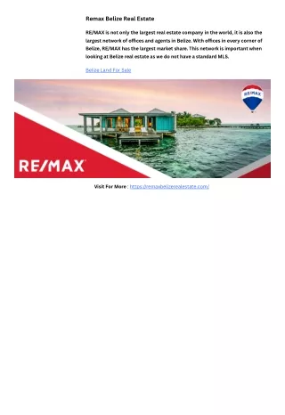 Remax Belize Real Estate