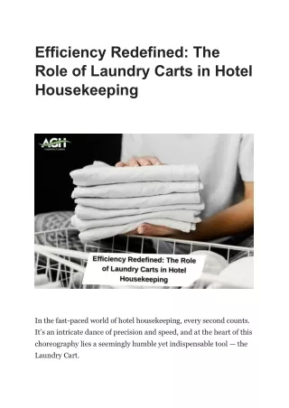 Efficiency Redefined: The Role of Laundry Carts in Hotel Housekeeping