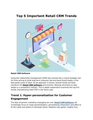 Top 5 Important Retail CRM Trends