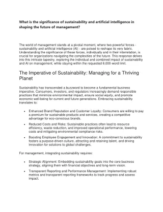 what is the significance of sustainability